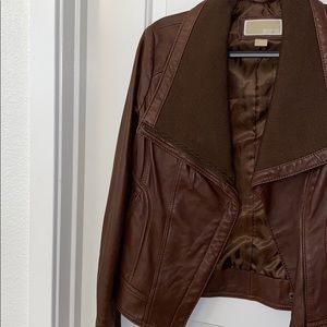 Brown leather jacket